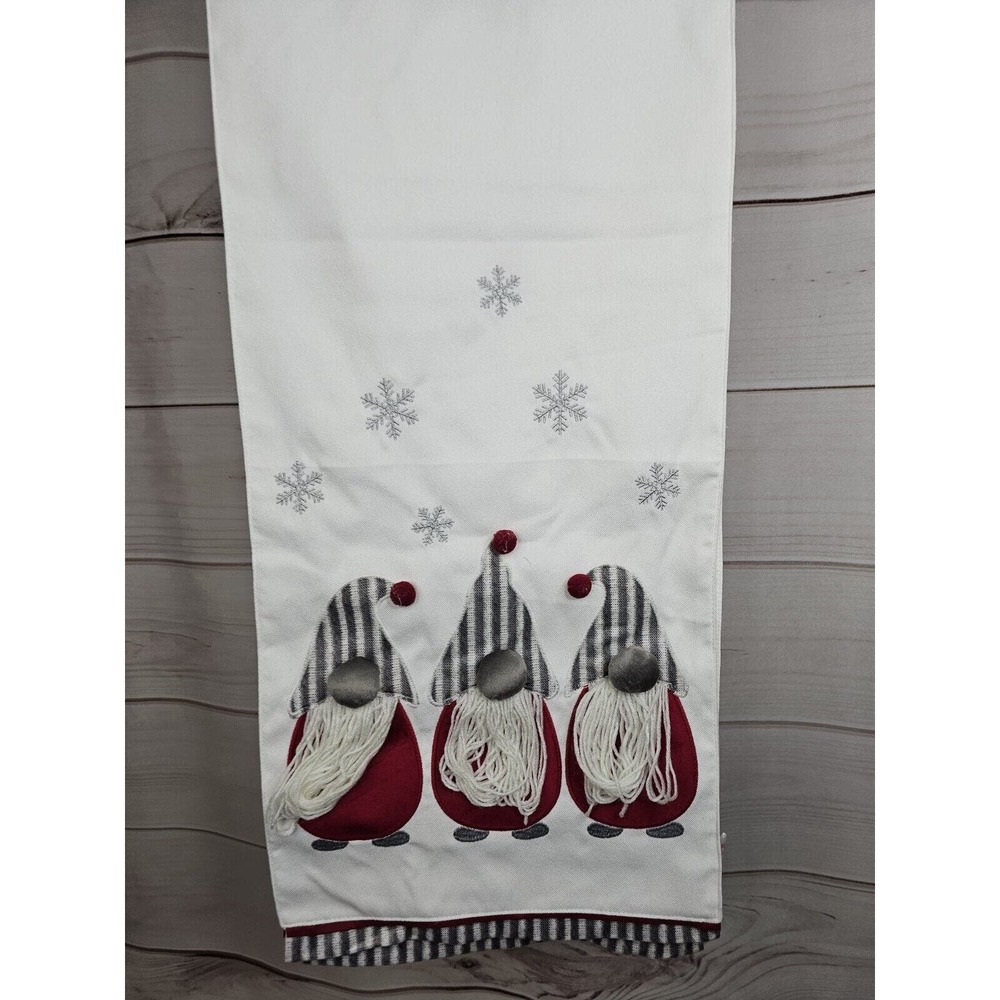 Christmas Table Runner 3 Gnomes Sleigh Hill 14 X 72 Holiday New Fast Ship #B77
